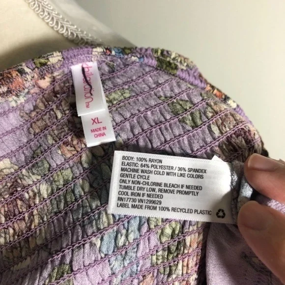 NWOT Xhilaration Lilac Purple Floral Smocked Dress - Picture 13 of 15